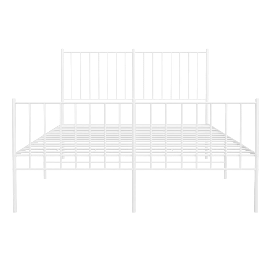 vidaXL Estructura cama metal con cabecero y estribo blanco 120x190 cm