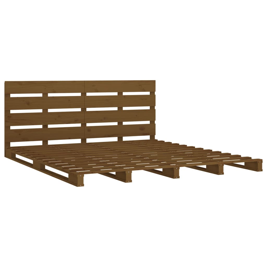 vidaXL Estructura de cama madera maciza de pino marrón miel 150x200 cm