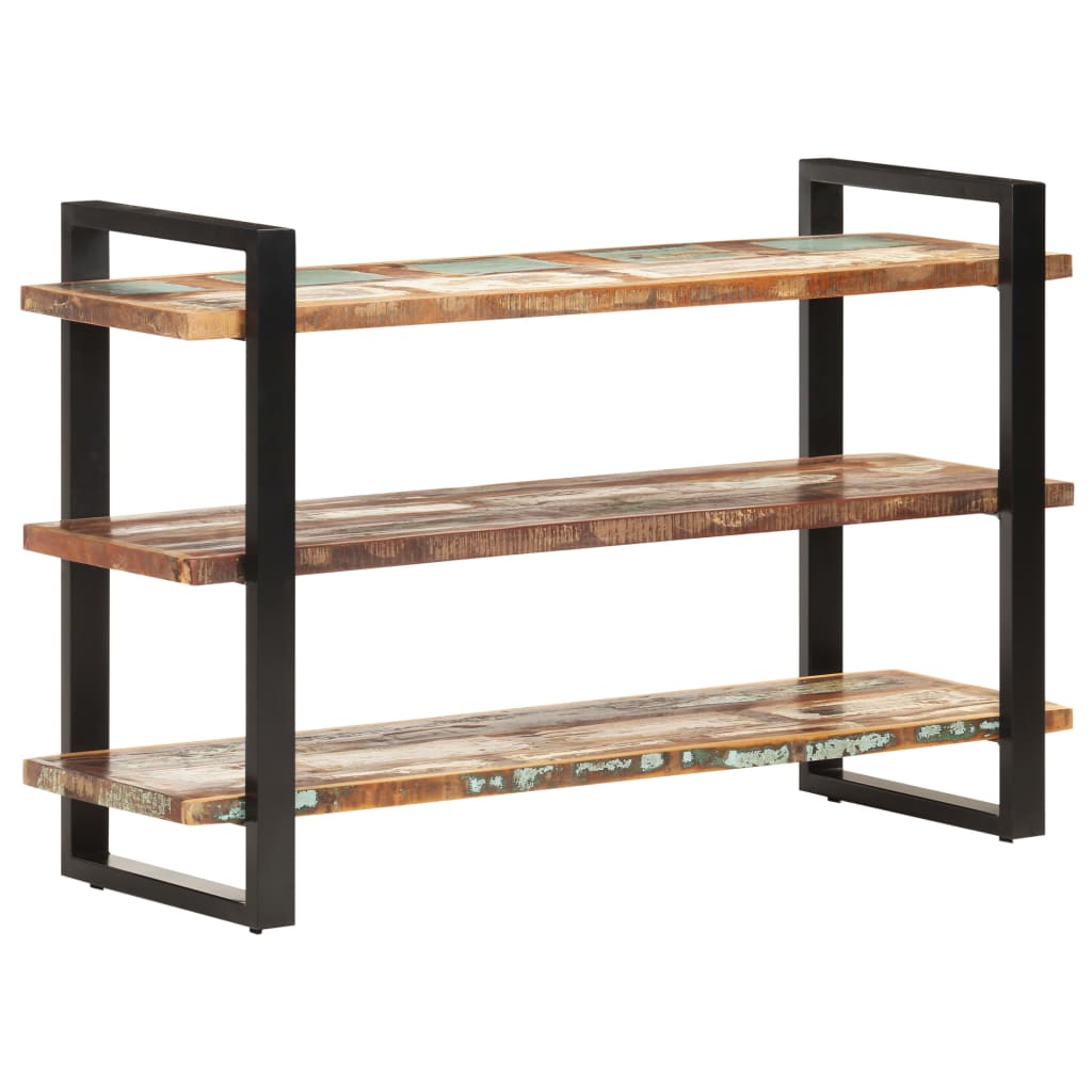 vidaXL Aparador con 3 estantes madera maciza reciclada 120x40x75 cm