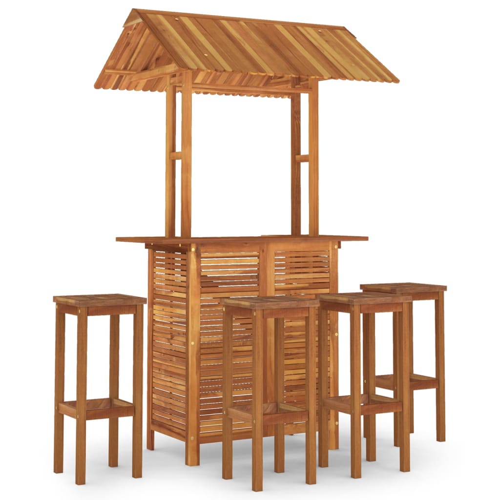 vidaXL Juego muebles de bar de jardín 5 pzas madera maciza de acacia