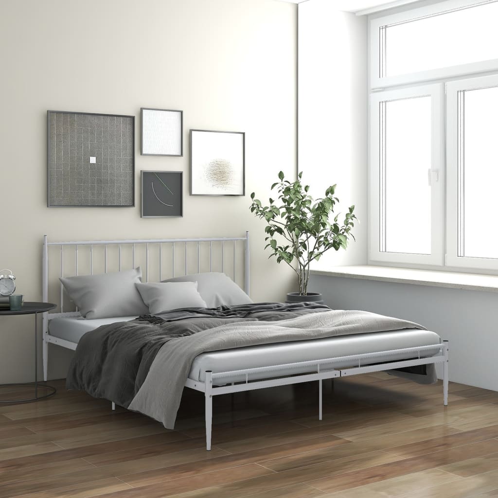 vidaXL Estructura de cama de metal blanco 140x200 cm