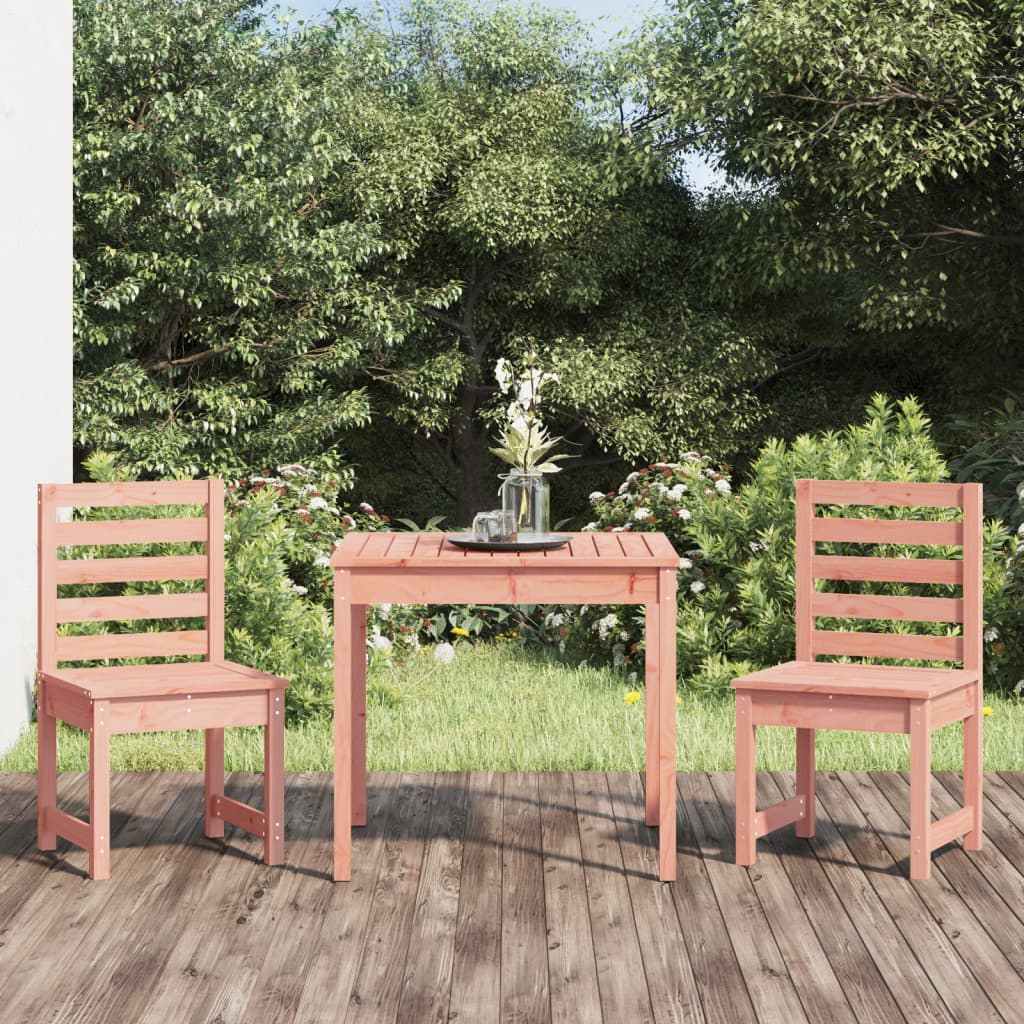 vidaXL Mesa y sillas de jardín 3 pzas madera maciza Douglas