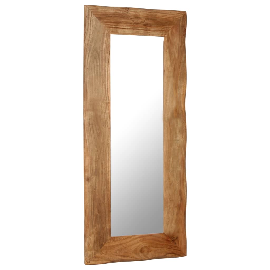 vidaXL Espejo cosmético de madera maciza de acacia 50x110 cm