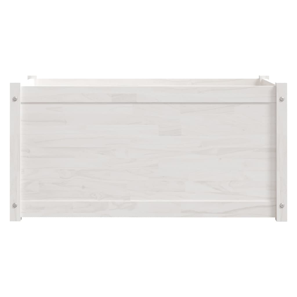 vidaXL Jardinera de madera maciza de pino blanco 100x50x50 cm