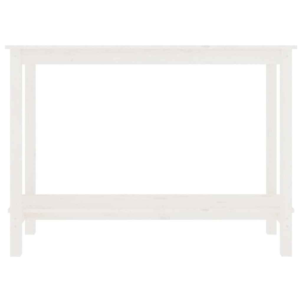 vidaXL Mesa consola de madera maciza de pino blanco 110x40x80 cm