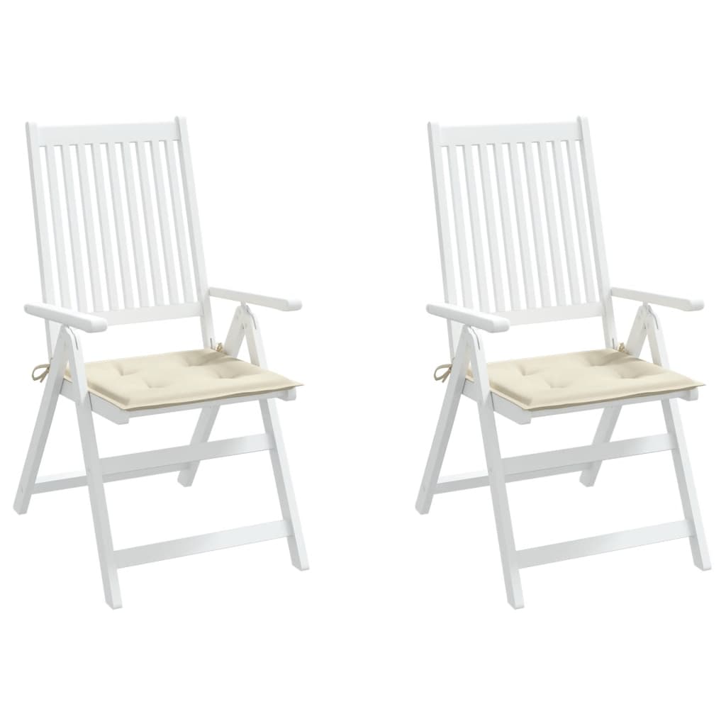 vidaXL Cojines de silla de jardín 2 uds tela Oxford crema 50x50x3 cm