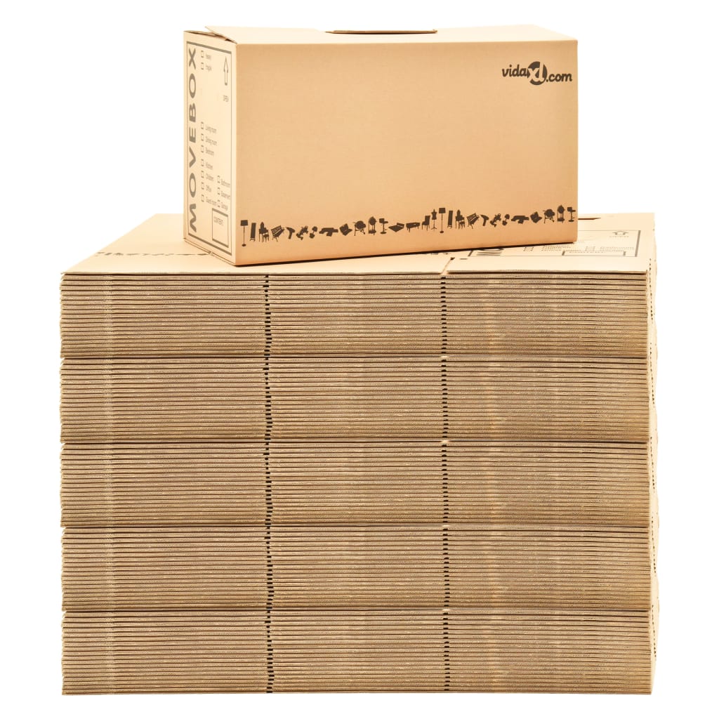 vidaXL Cajas de mudanza 100 unidades cartón XXL 60x33x34 cm