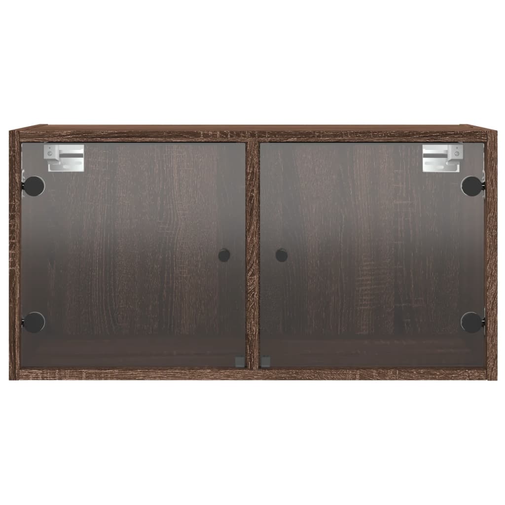 vidaXL Mueble de pared puertas de vidrio marrón roble 68,5x37x35 cm
