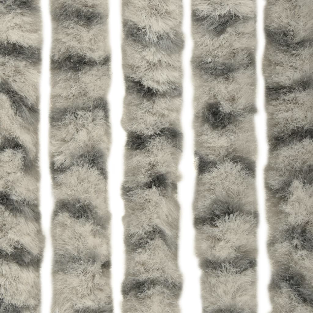 vidaXL Cortina mosquitera de chenilla gris claro y oscuro 100x220 cm
