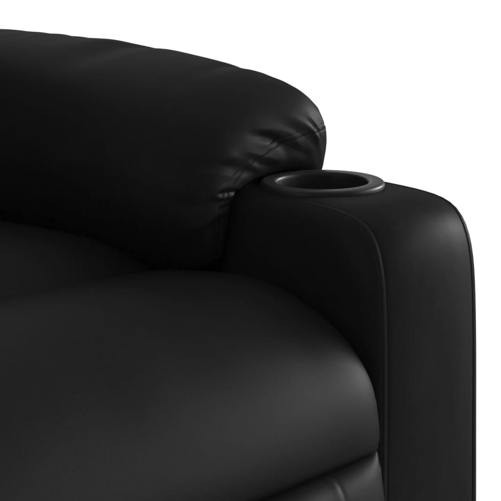 vidaXL Sillón de masaje elevable eléctrico cuero sintético negro