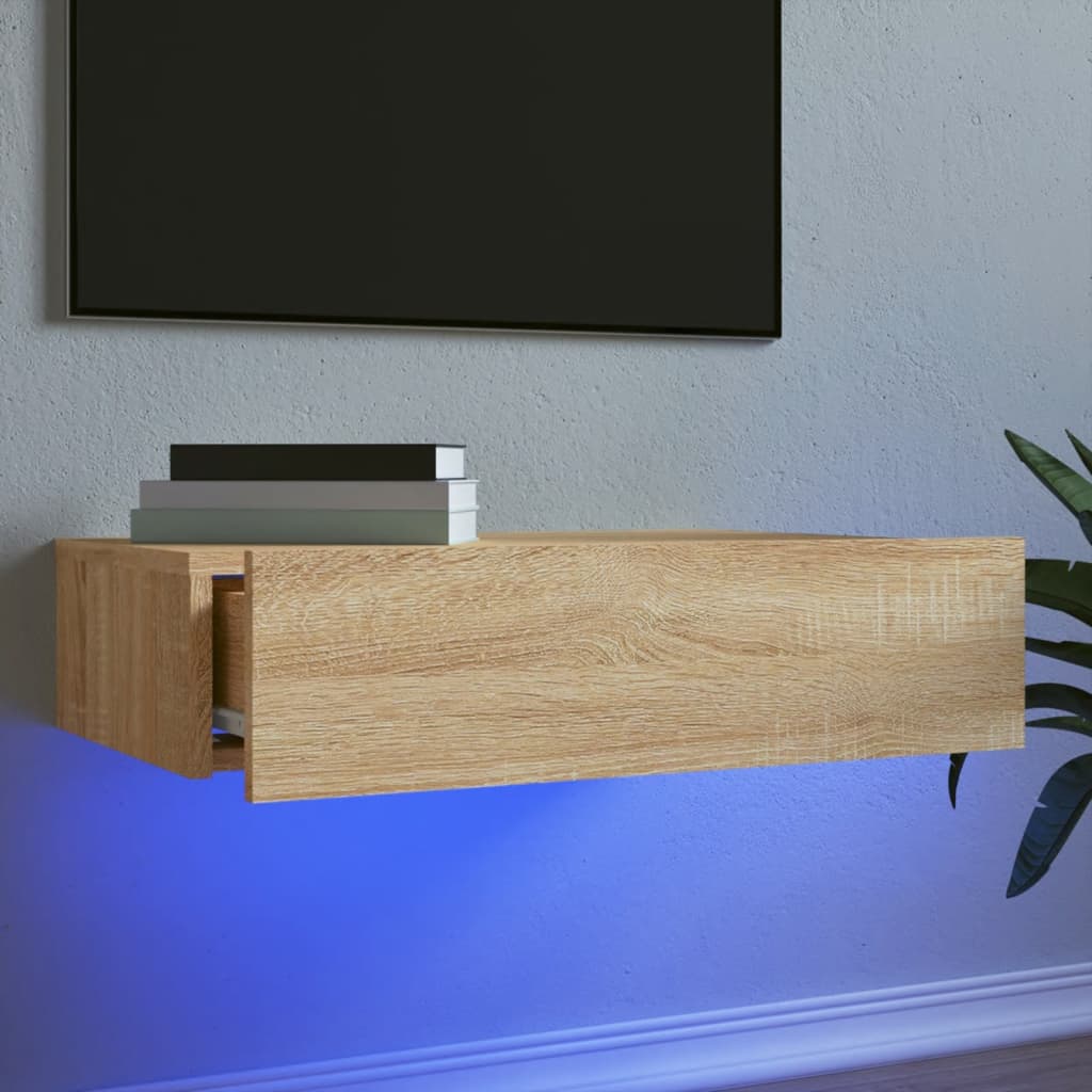vidaXL Mueble de TV con luces LED roble Sonoma 60x35x15,5 cm