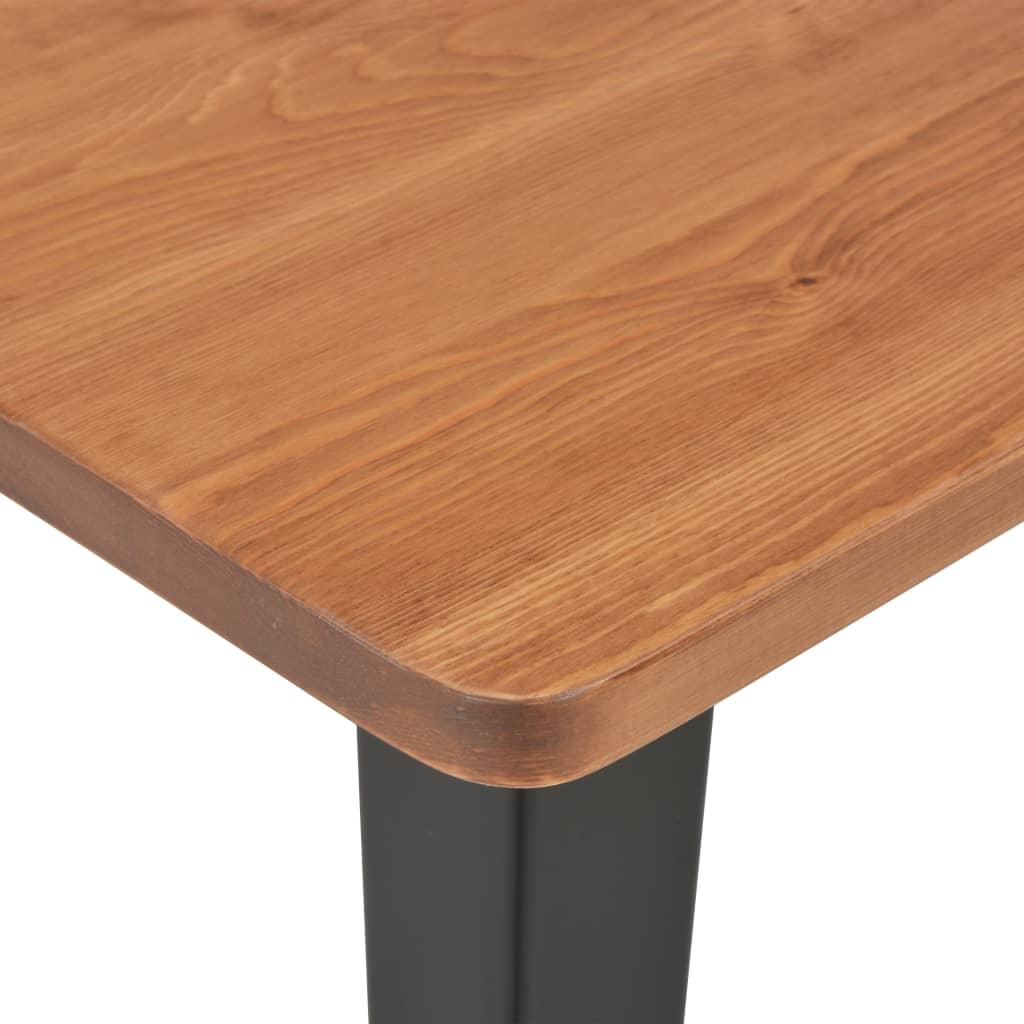 vidaXL Conjunto de mesa alta y taburetes 3 piezas acero negro y marrón