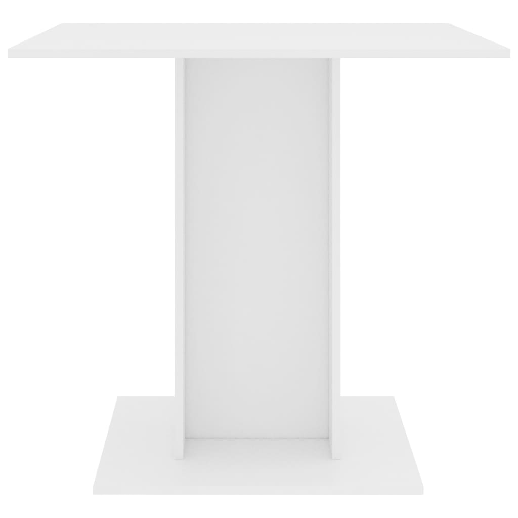 vidaXL Mesa de comedor de madera contrachapada blanco 80x80x75 cm
