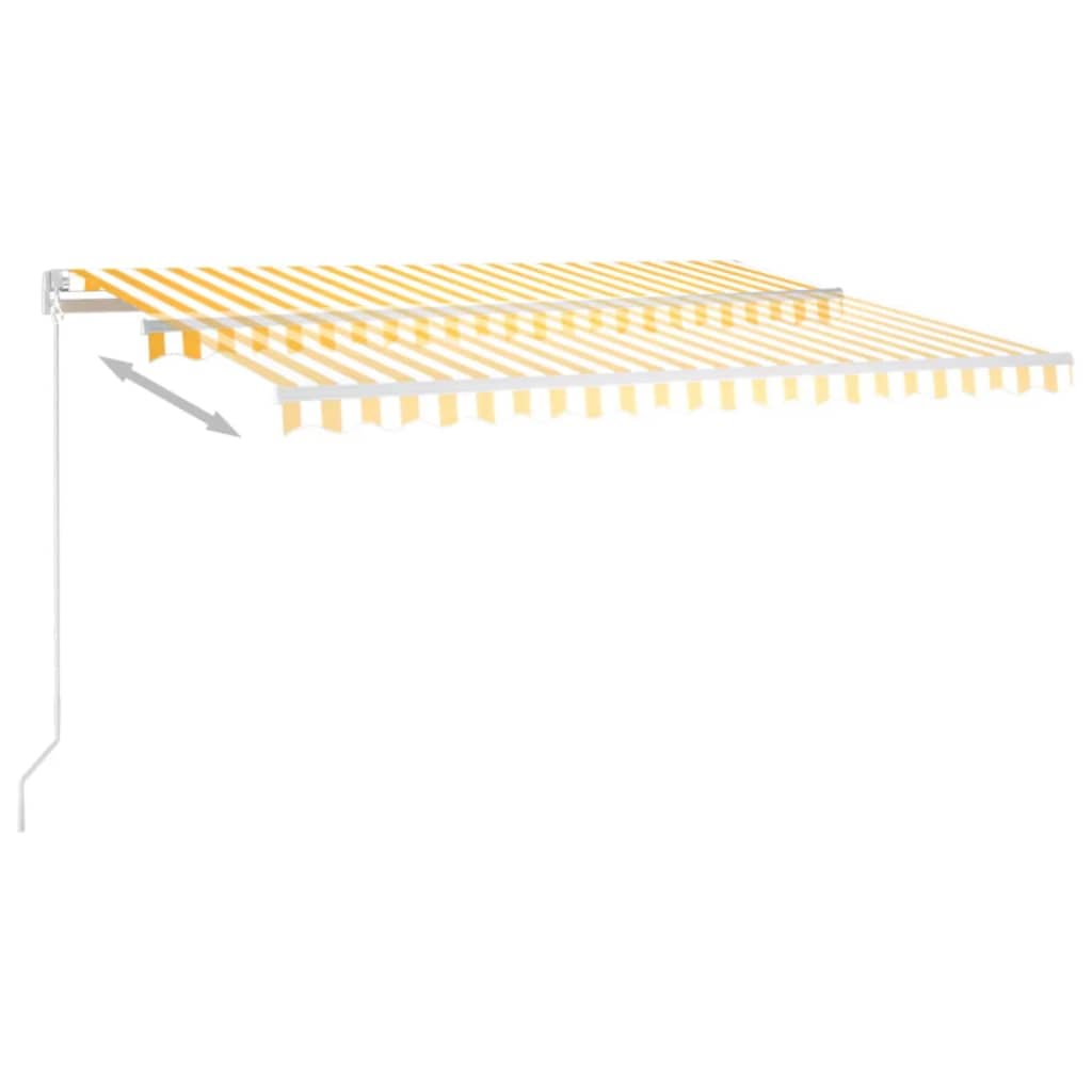 vidaXL Toldo manual retráctil con LED amarillo y blanco 400x350 m
