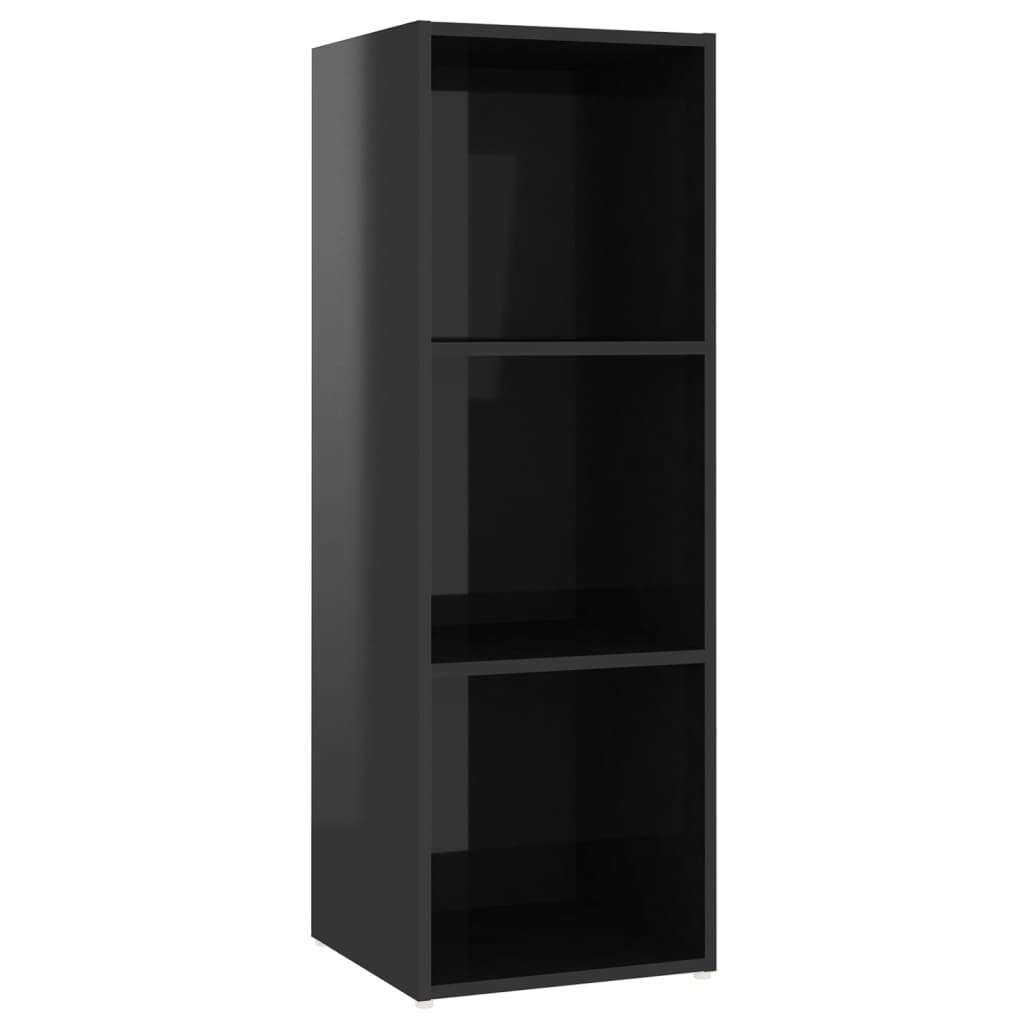 vidaXL Mueble de TV madera contrachapada negro brillante 107x35x37 cm
