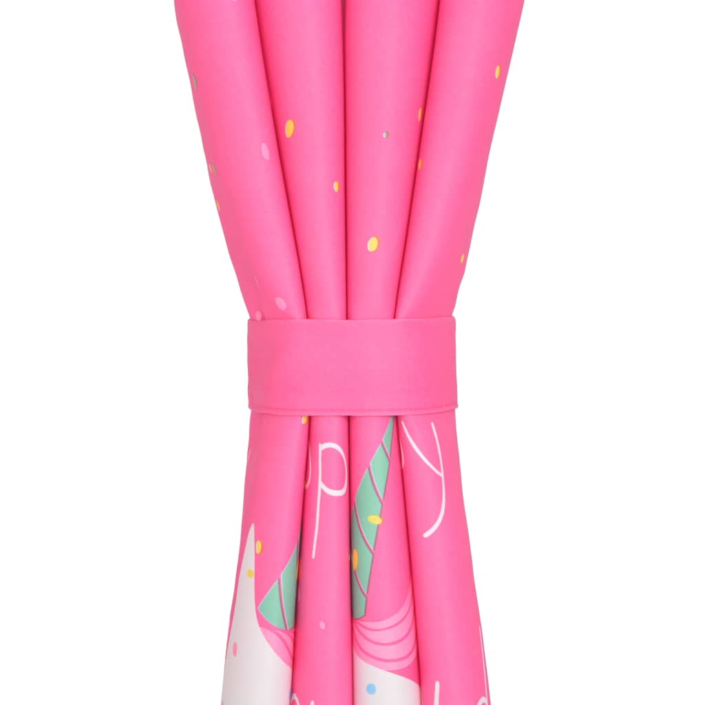 vidaXL Cortinas opacas con estampado de niños 2 piezas 140x240cm rosa