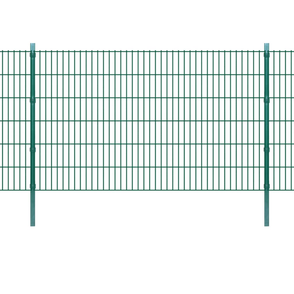 vidaXL Postes de valla 10 uds acero galvanizado verde 170 cm