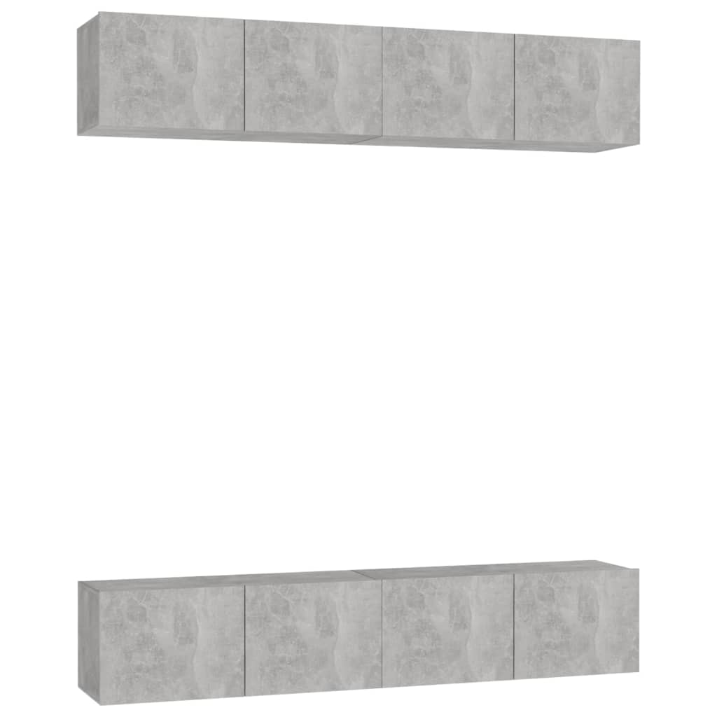 vidaXL Juego de muebles de salón 4 piezas gris hormigón 80x30x30 cm