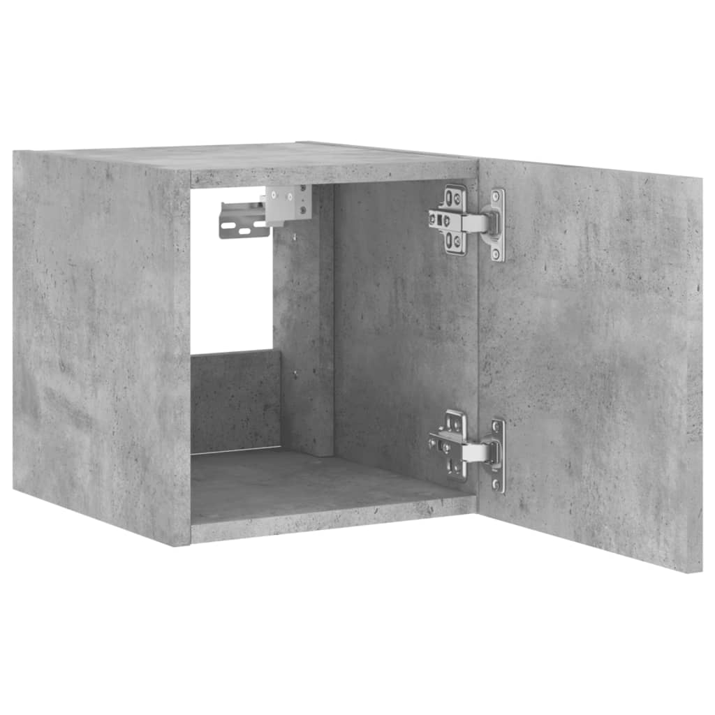 vidaXL Mueble de TV de pared con luces LED gris hormigón 30,5x35x30 cm