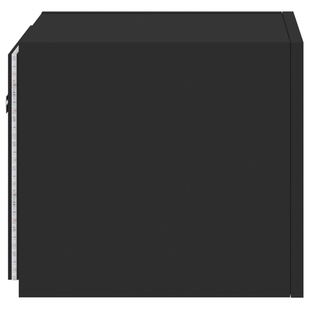 vidaXL Mueble de TV de pared con luces LED negro 30,5x35x30 cm