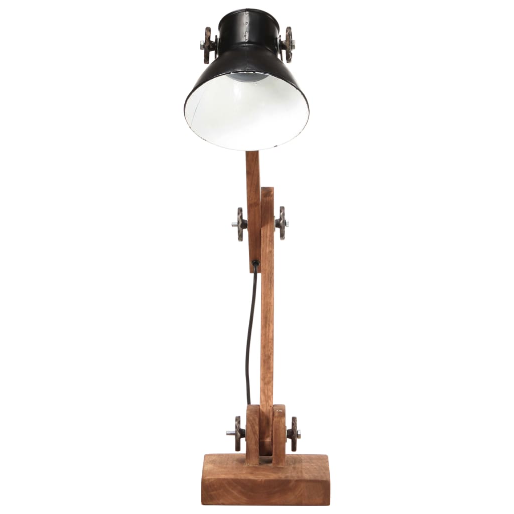 vidaXL Lámpara de mesa industrial redonda negra 58x18x90 cm E27