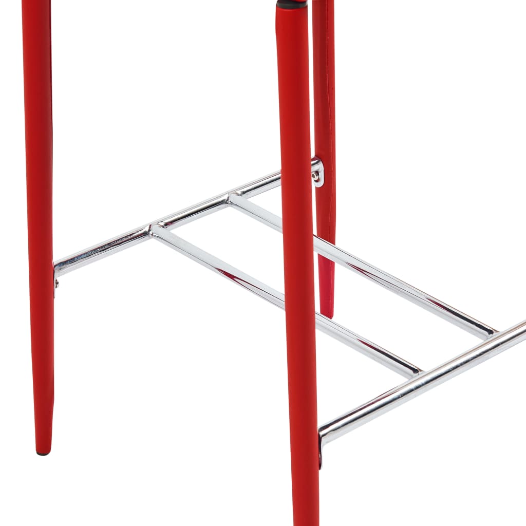 vidaXL Set mesa alta y taburetes de bar 5 piezas cuero sintético rojo