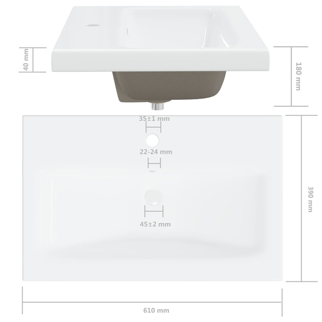 vidaXL Mueble con lavabo blanco brillante aglomerado