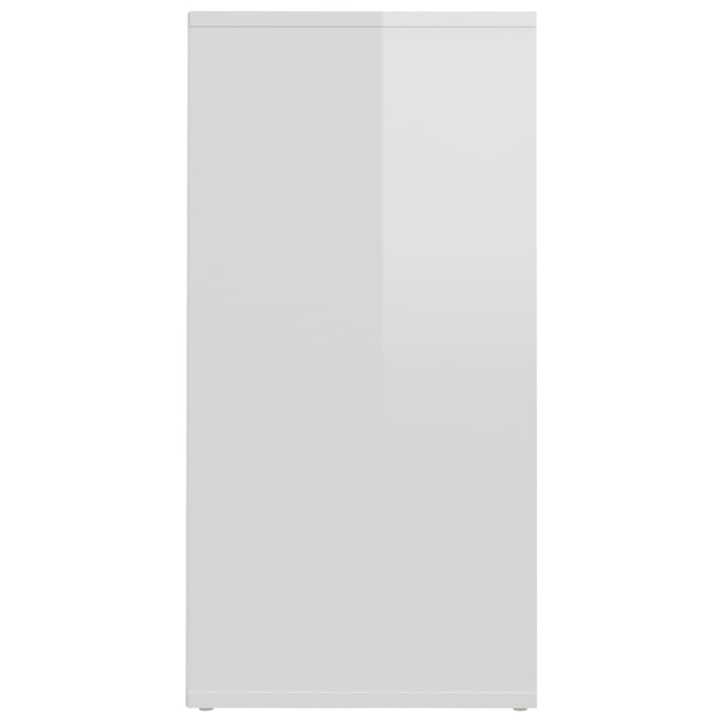 vidaXL Mueble zapatero de aglomerado blanco con brillo 31,5x35x70 cm