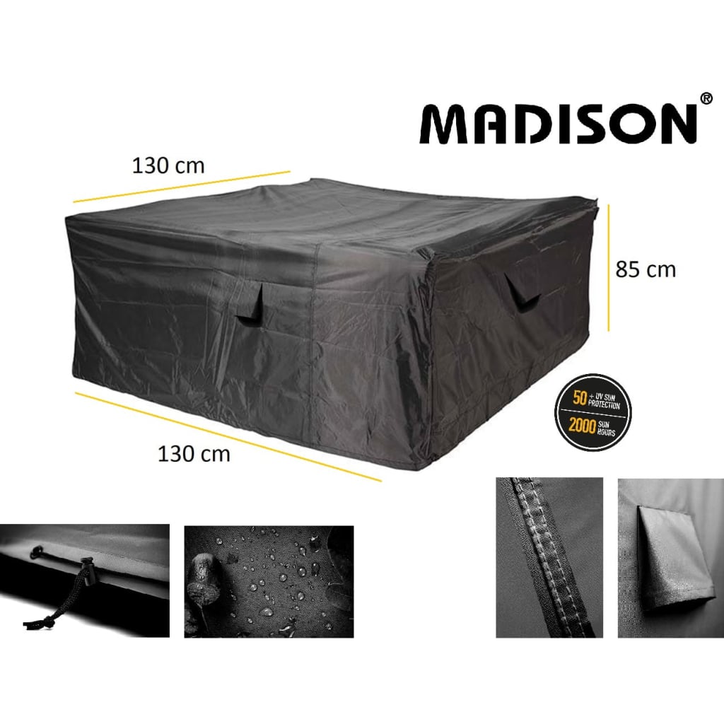 Madison Funda para muebles de exterior 130x130x85 cm gris