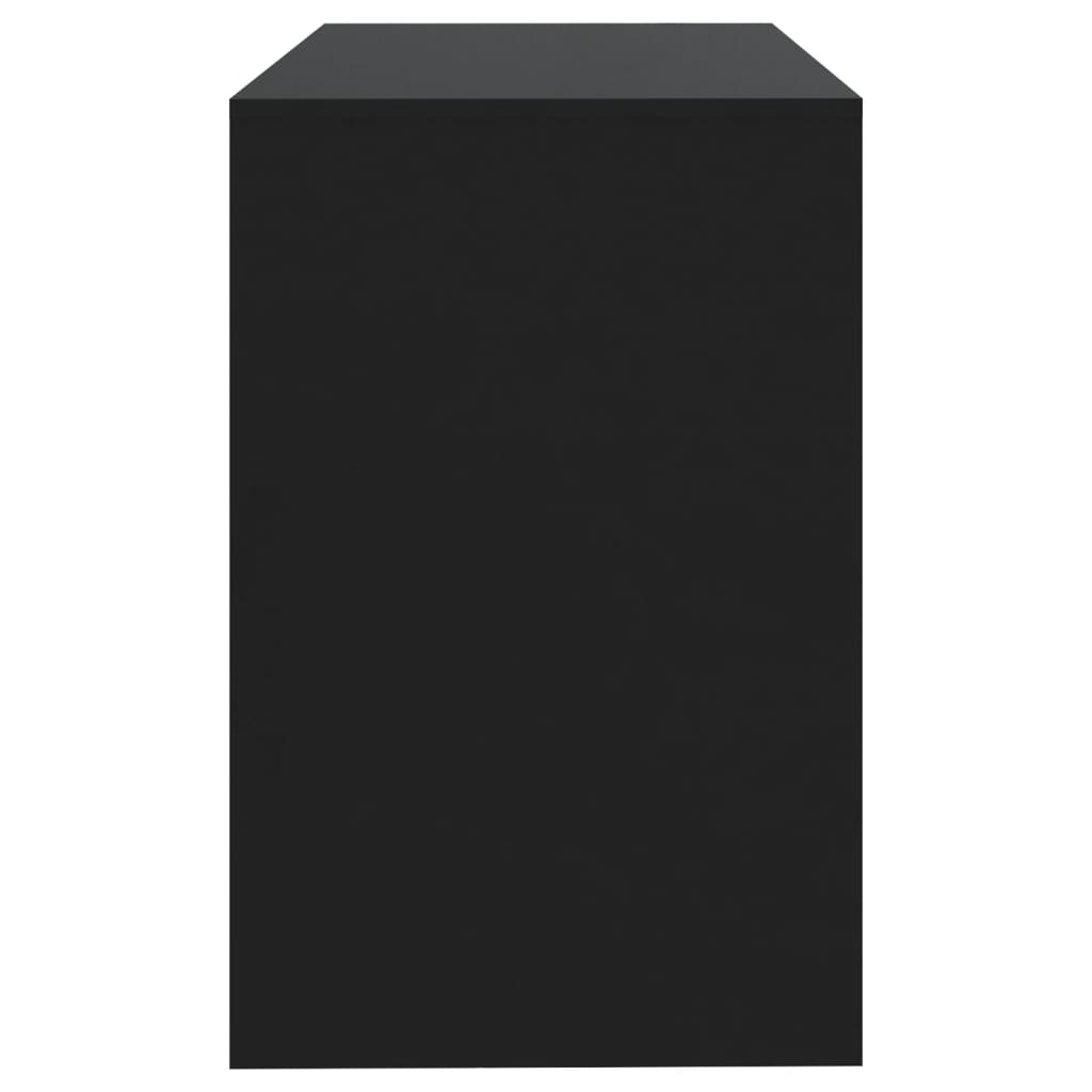 vidaXL Escritorio de madera contrachapada negro 101x50x76,5 cm
