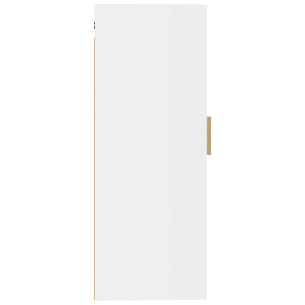 vidaXL Armario de pared madera de ingeniería blanco brillo 35x34x90 cm