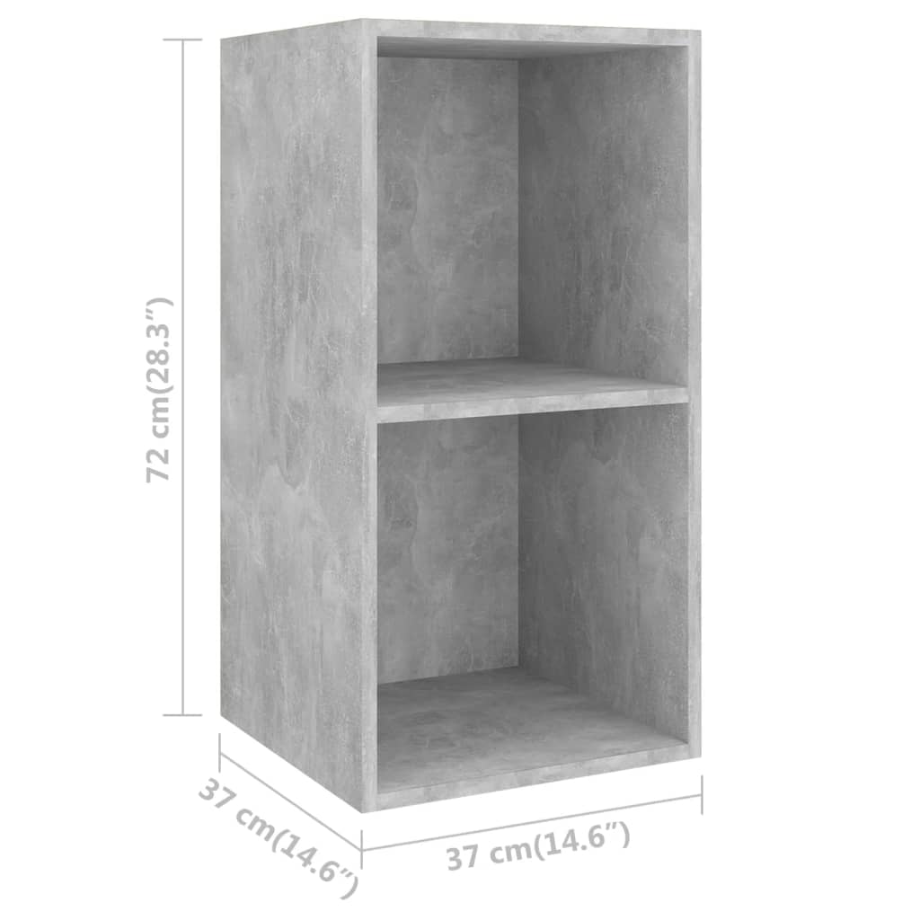 vidaXL Muebles de salón de pared 4 pzs madera ingeniería gris hormigón