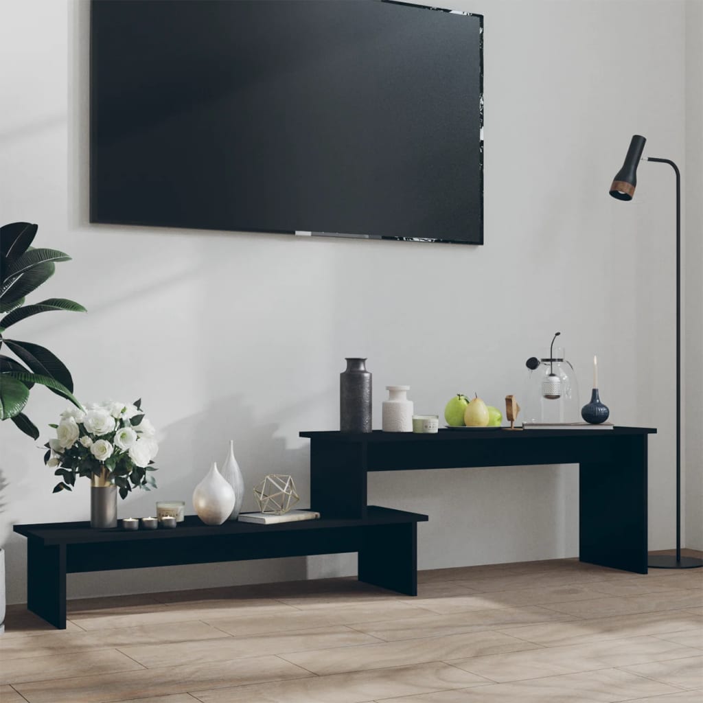 vidaXL Mueble para TV madera contrachapada negro 180x30x43 cm