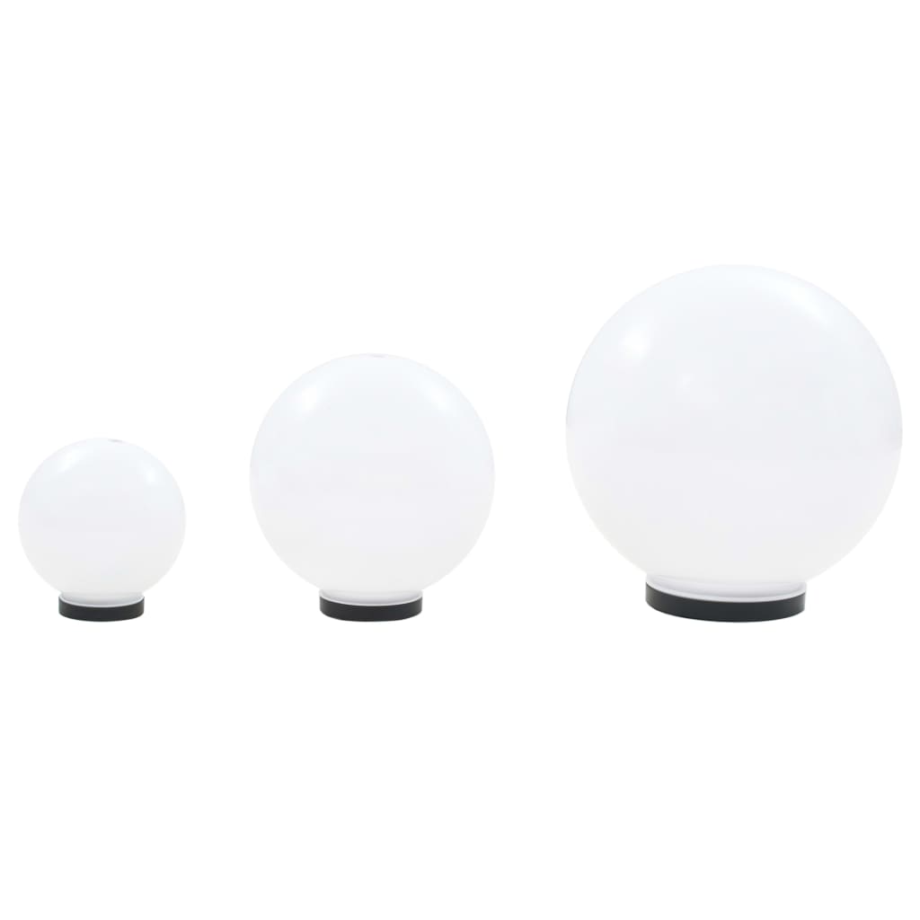 vidaXL Juego de lámparas de bola LED 3 pzas esféricas 20/30/40 cm PMMA