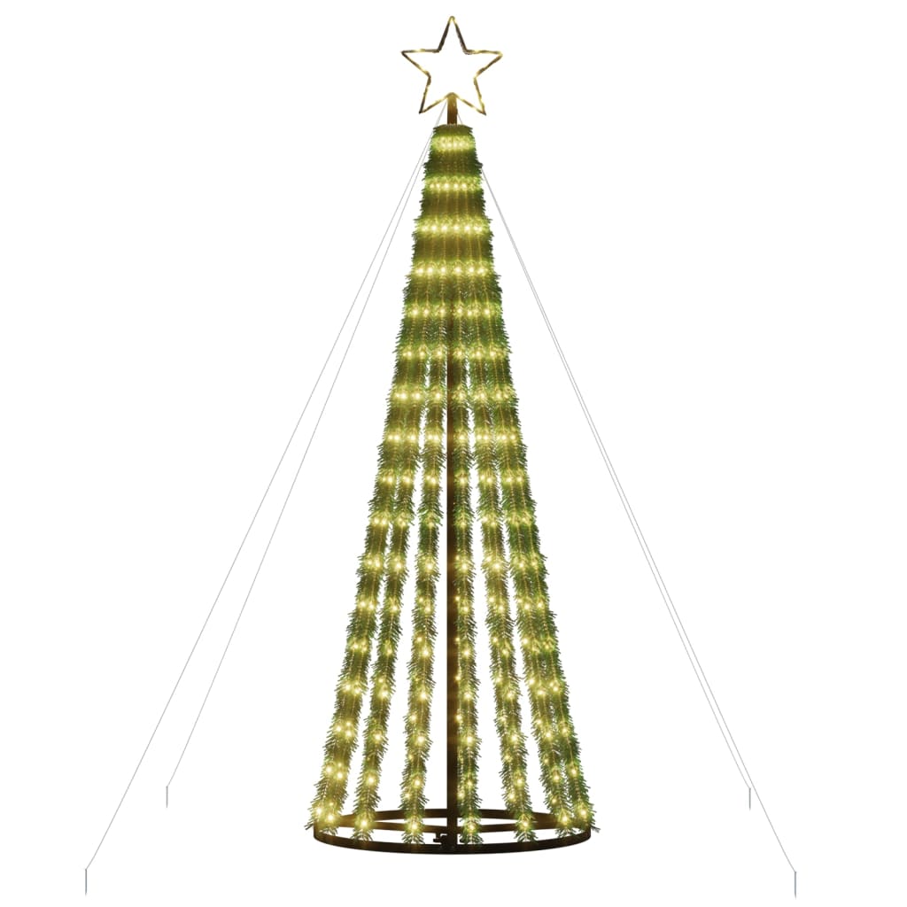 vidaXL Árbol de Navidad cono de luz 275 LEDs blanco cálido 180 cm