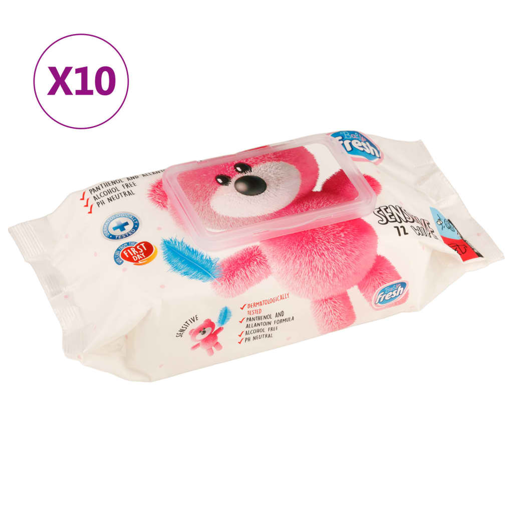vidaXL Toallitas para bebés 10 paquetes 720 toallitas
