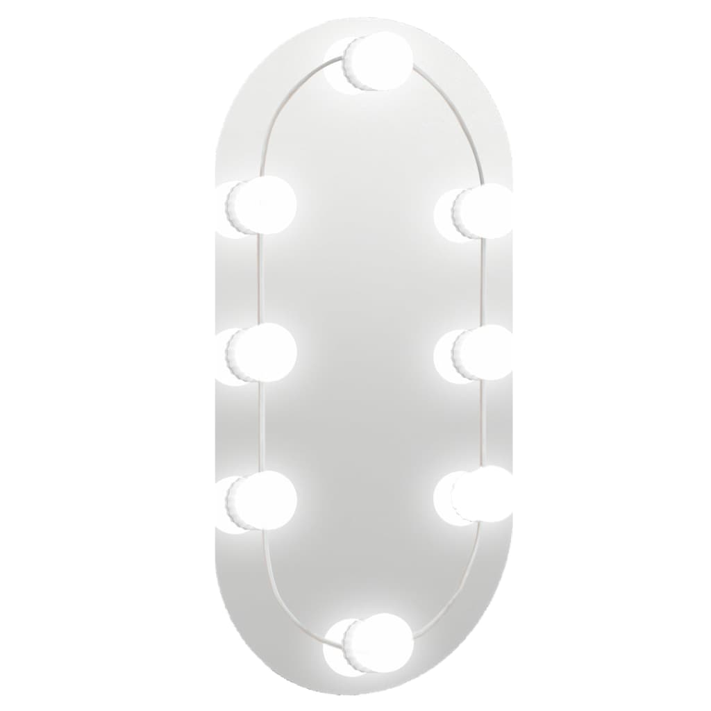 vidaXL Espejo con luces LED vidrio ovalado 40x20 cm