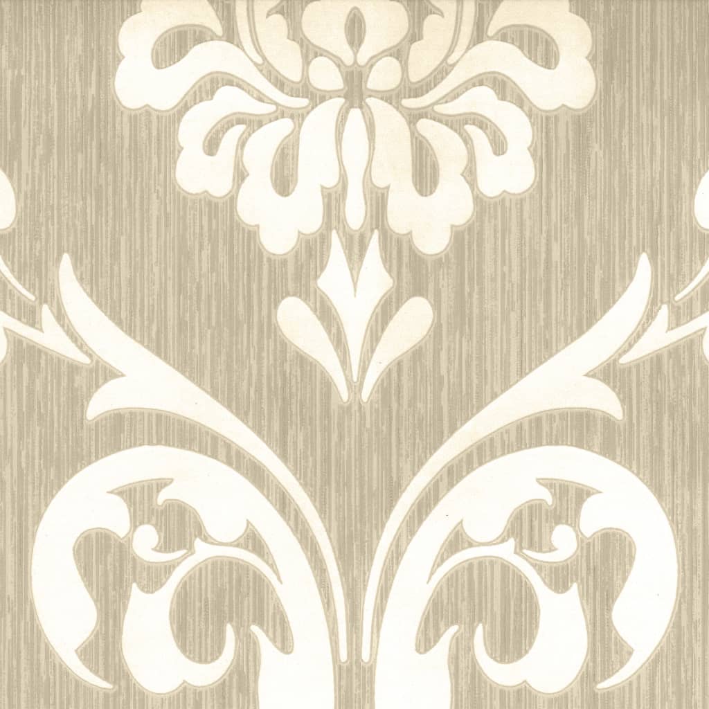 DUTCH WALLCOVERINGS Papel de pared decorativo marrón y blanco 13110-30