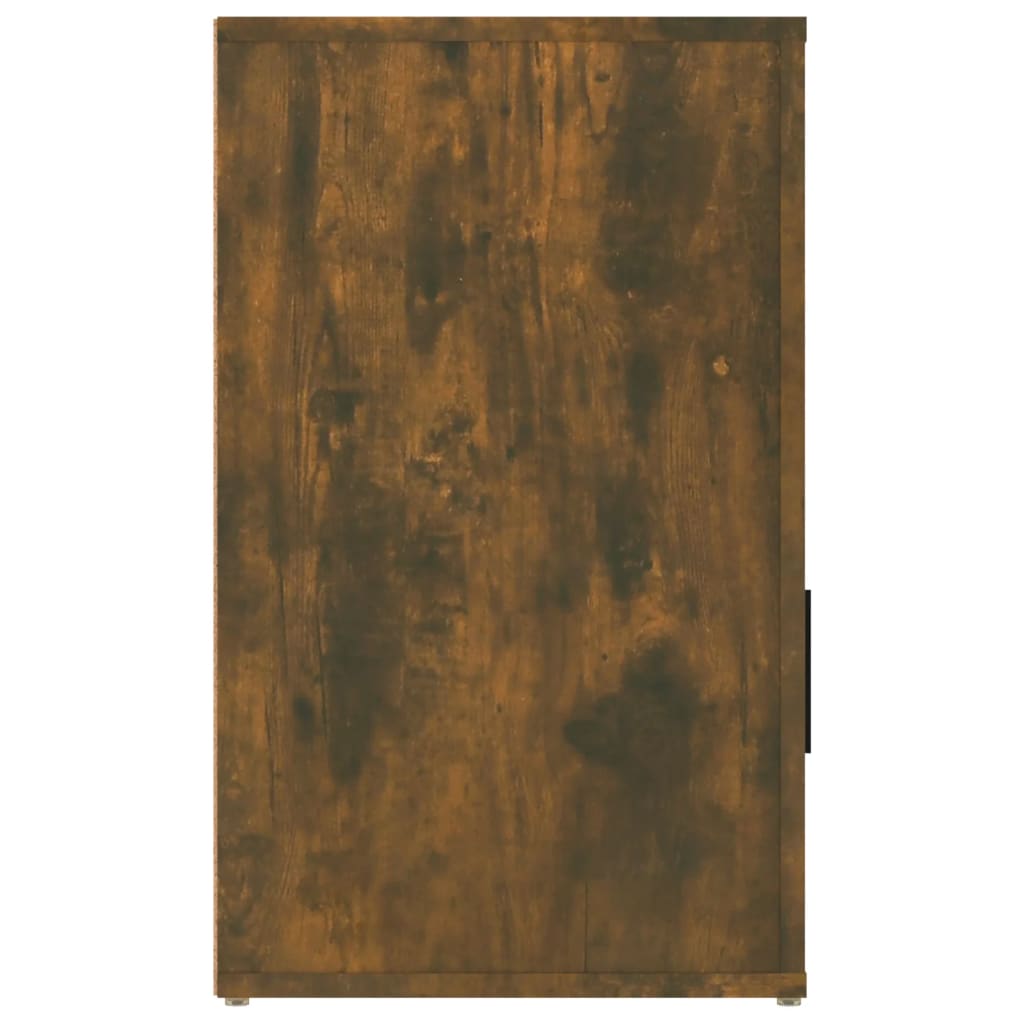 vidaXL Mesita de noche madera contrachapada roble ahumado 50x36x60 cm