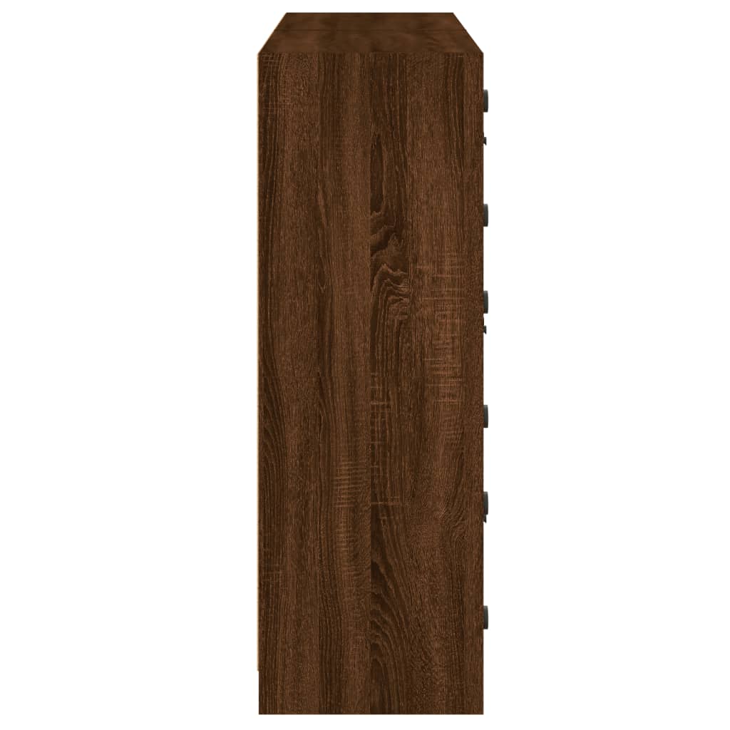 vidaXL Estantería con puertas madera marrón roble 136x37x109 cm