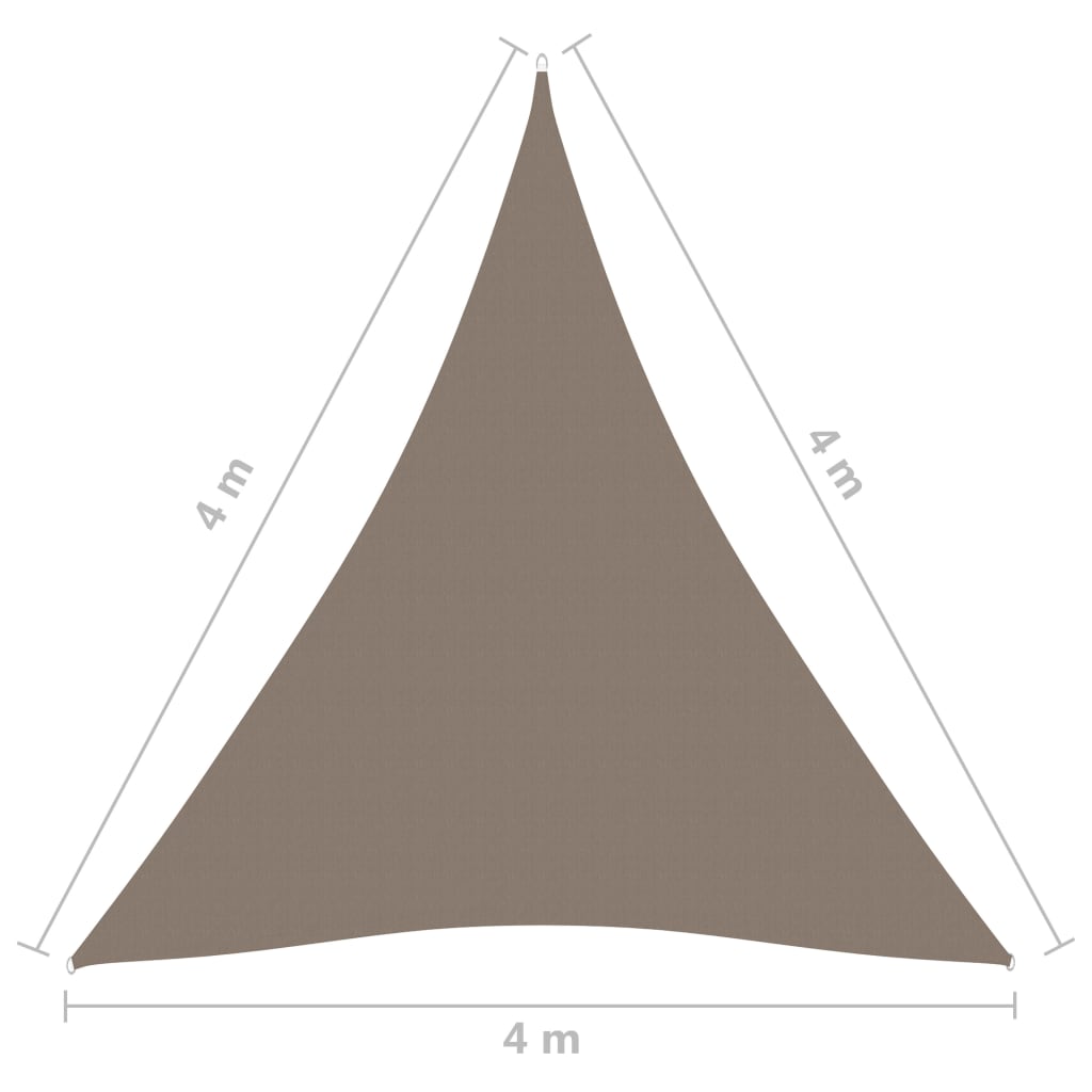 vidaXL Toldo de vela triangular tela Oxford gris taupe 4x4x4 m