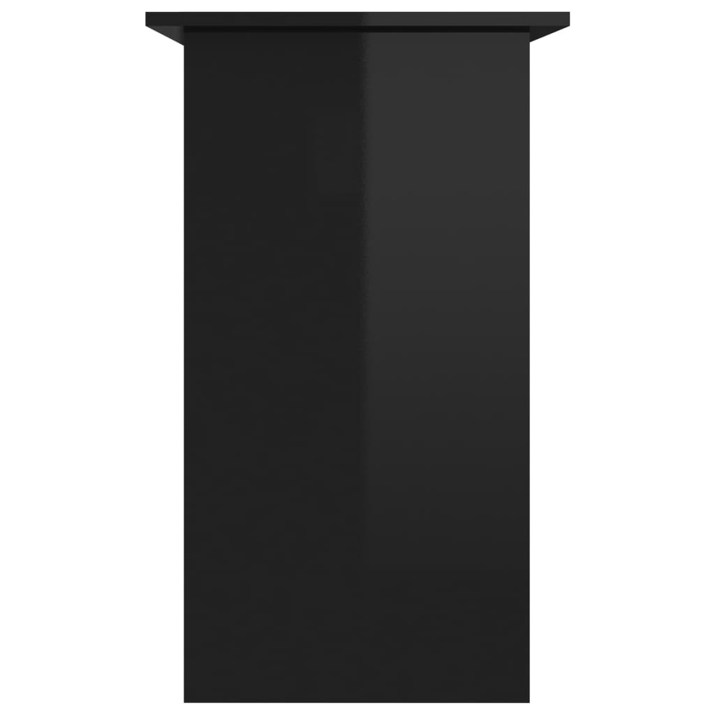 vidaXL Escritorio de madera contrachapada negro brillo 80x45x74 cm