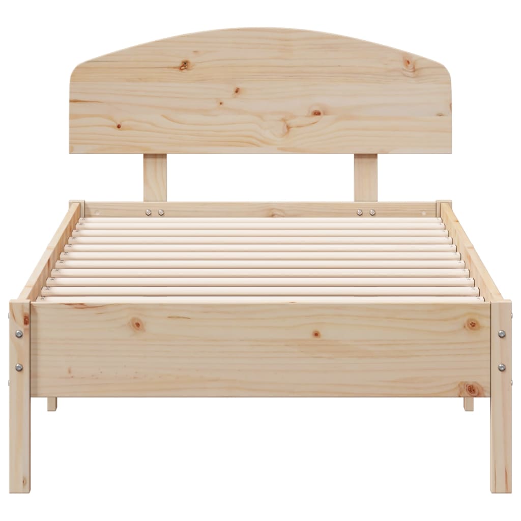 vidaXL Estructura de cama con cabecero madera maciza pino 100x200 cm