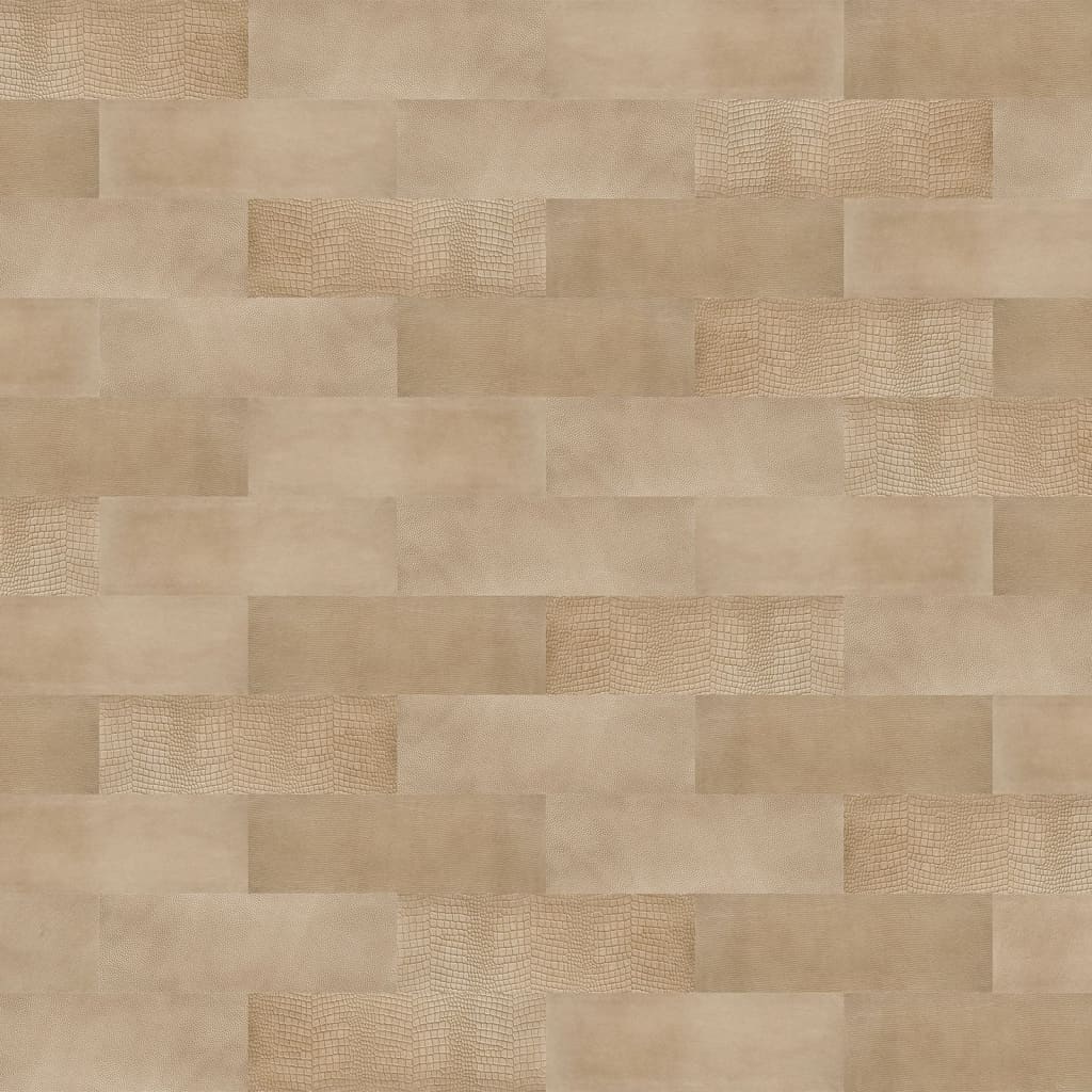 WallArt Paneles de pared de cuero Salisbury beige arena 16 piezas