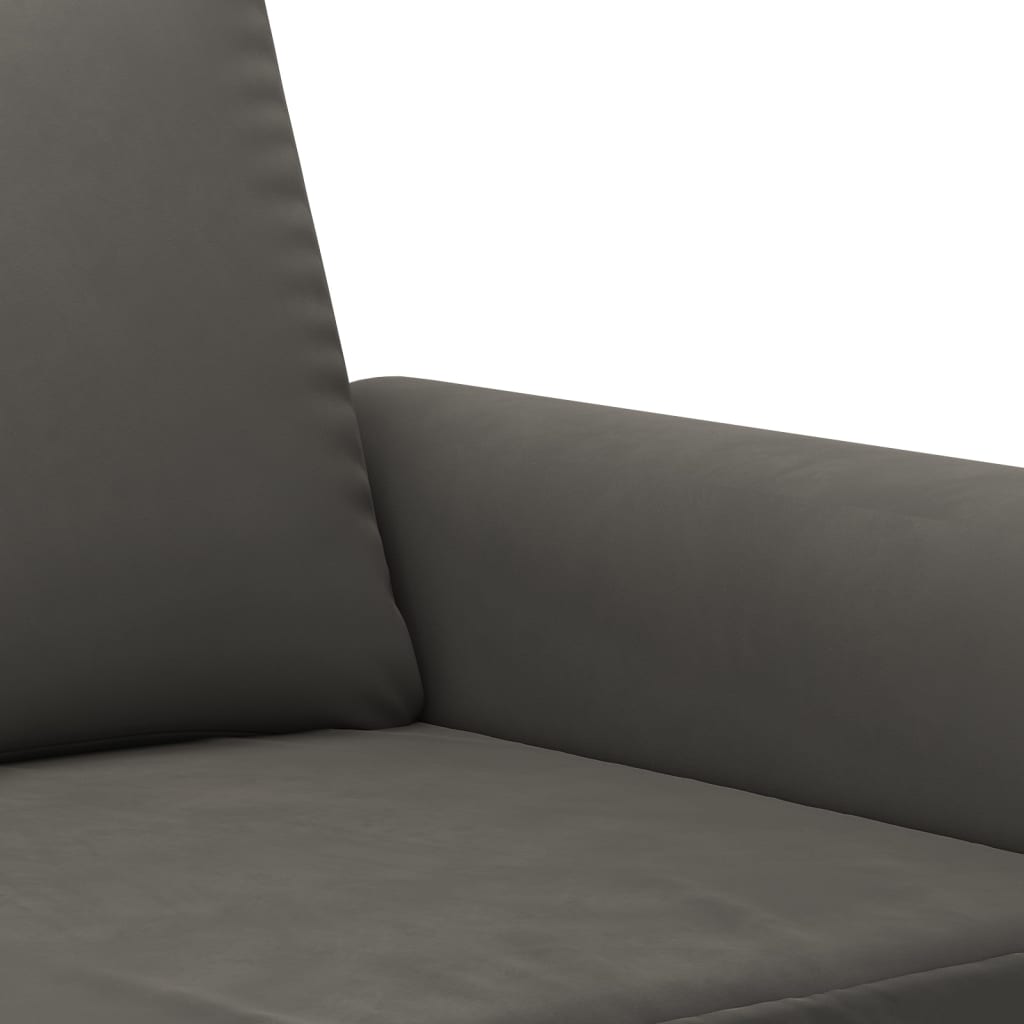 vidaXL Sofá de 2 plazas de terciopelo gris oscuro 140 cm