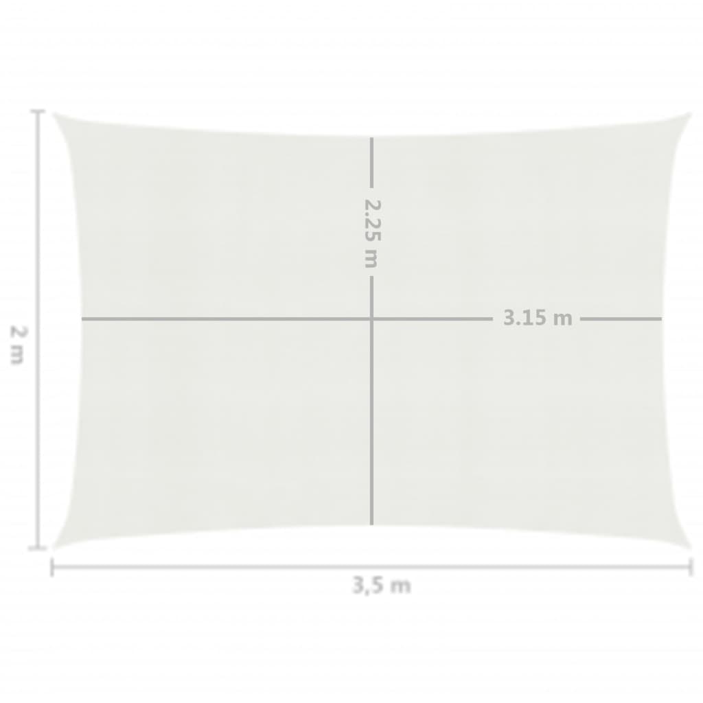 vidaXL Toldo de vela HDPE blanco 160 g/m² 2x3,5 m