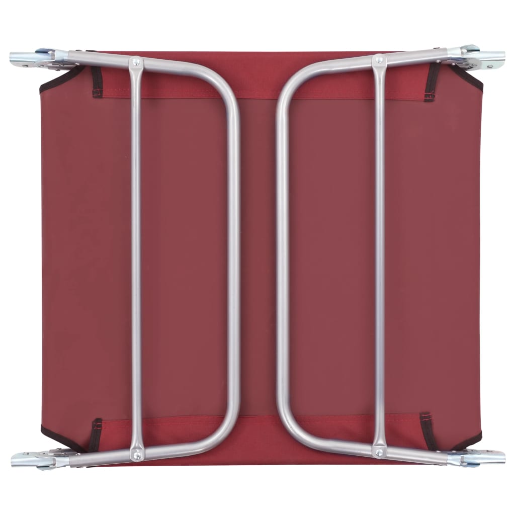 vidaXL Tumbonas plegables 2 unidades acero y tela rojas