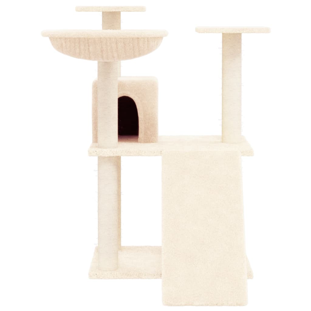 vidaXL Rascador para gatos con postes de sisal color crema 83 cm