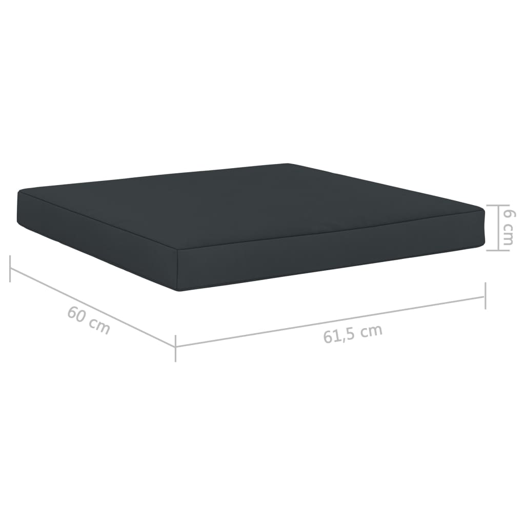 vidaXL Cojín para muebles de palés tela gris antracita 60x61,5x6 cm
