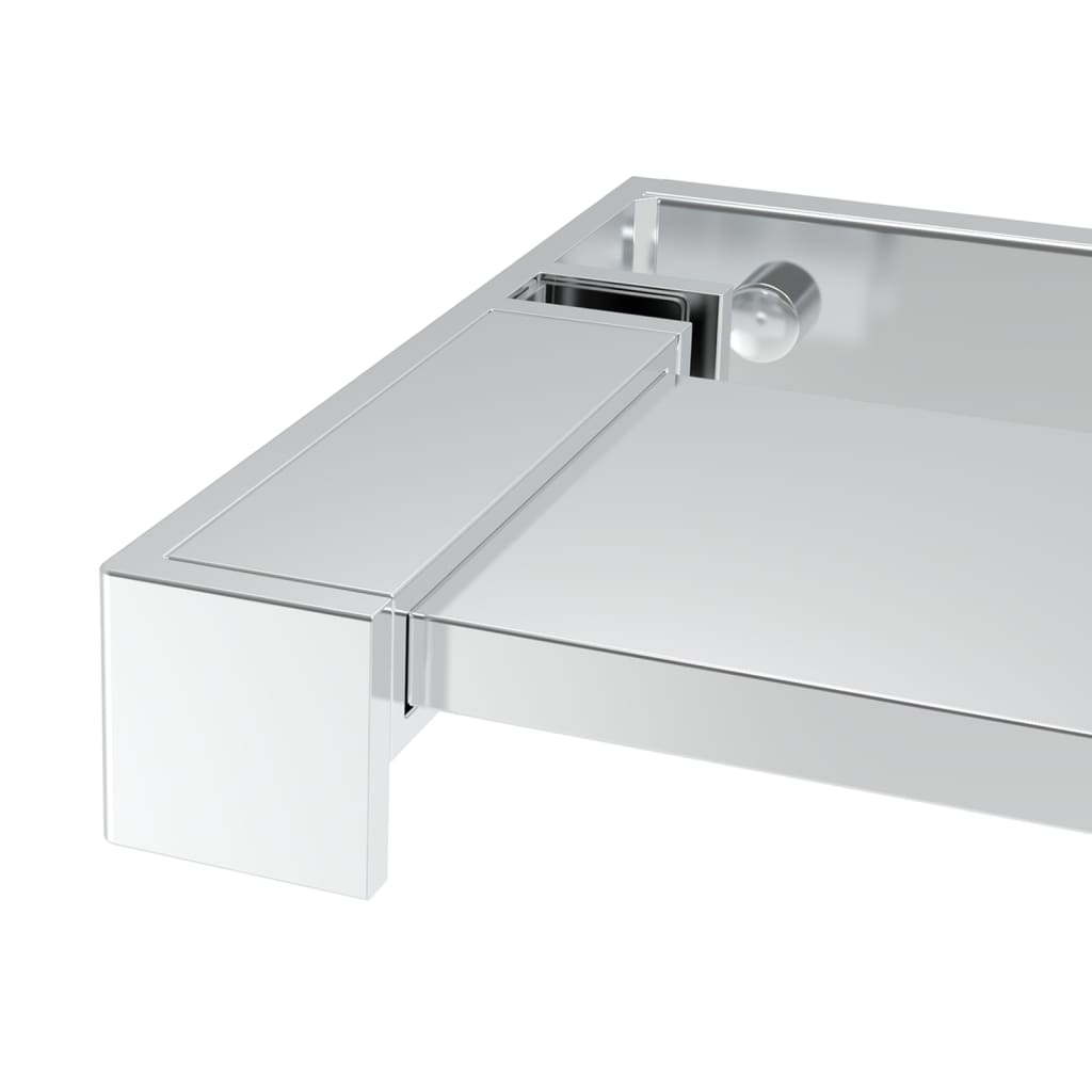 vidaXL Mampara ducha con estante vidrio ESG aluminio cromado 80x195 cm